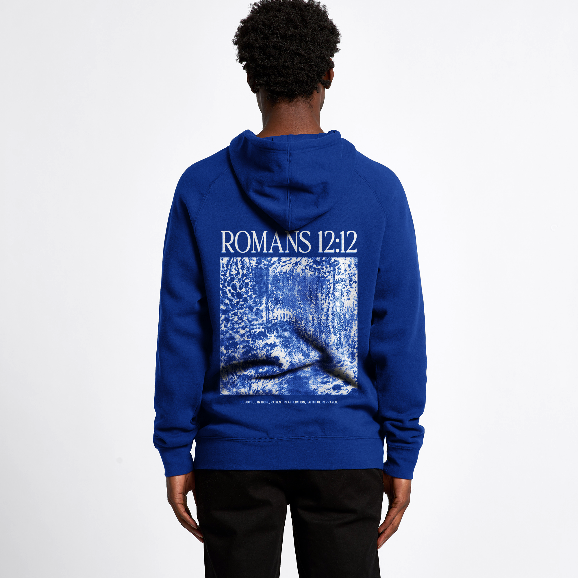 Romans 12:12 Abstract Cobalt Hoodie