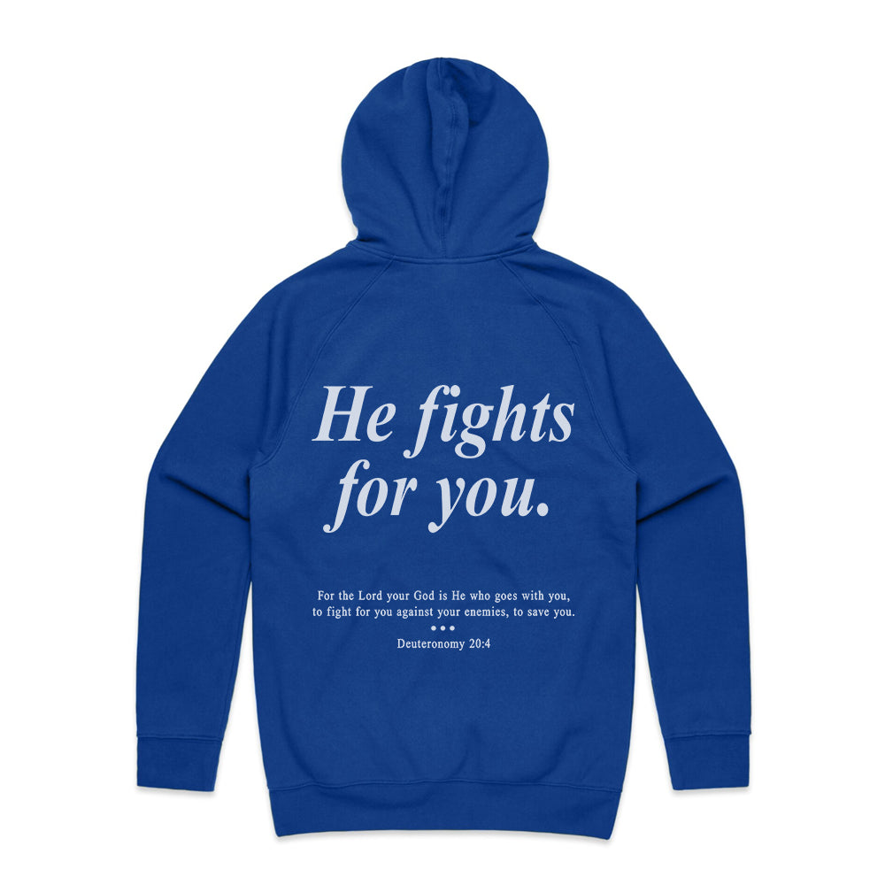 God Fights For You Cobalt Hoodie