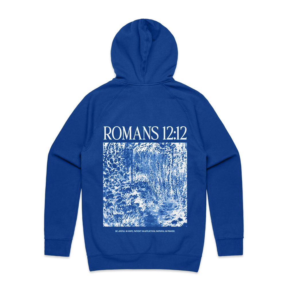 Romans 12:12 Abstract Cobalt Hoodie